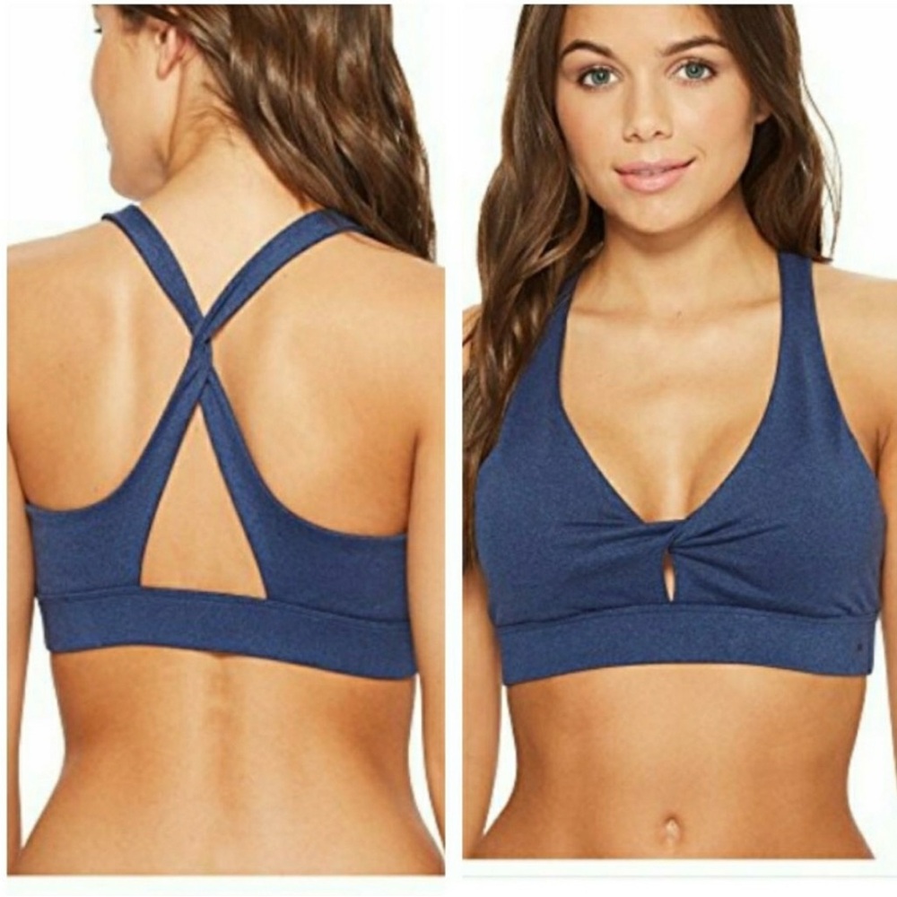 Splendid The Yoga Studio Twist Bra Blue Medium